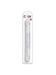 KING COCK - DOUBLE TROUBLE DOUBLE GODE 46 CM TRANSPARENT