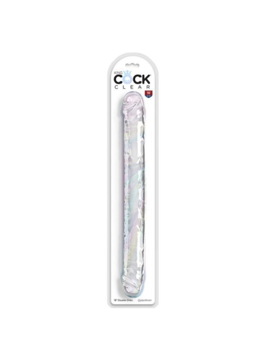 KING COCK - DOUBLE TROUBLE DOUBLE GODE 46 CM TRANSPARENT