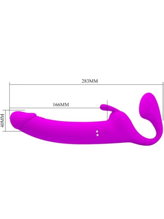 PRETTY LOVE - ZANINI STRAPLESS STRAP-ON 10 VIBRATIONS VIOLET