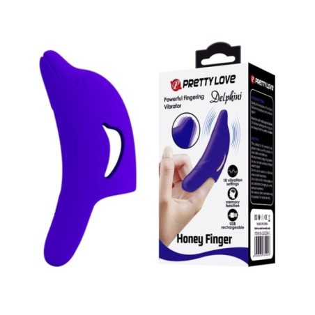 PRETTY LOVE - PUISSANT STIMULATEUR DE DOIGTS BLEU FONCÉ DELPHINI