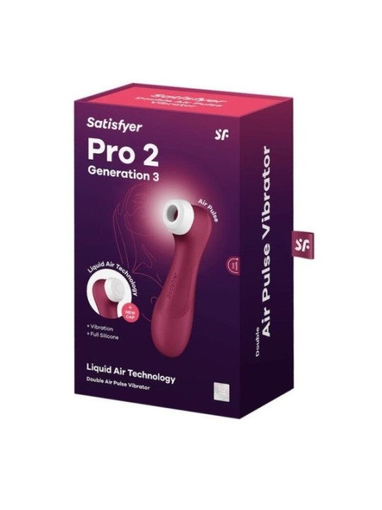 SATISFYER - PRO 2 GÉNÉRATION 3 TECHNOLOGIE AIR LIQUIDE VIN ROUGE