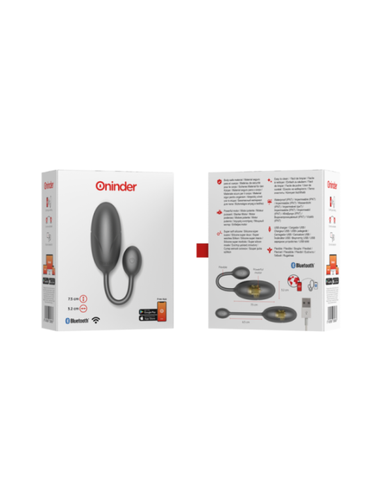 ONINDER - OEUF VIBRANT TOKYO NOIR 7,5 X 3,2 CM APPLICATION GRATUITE