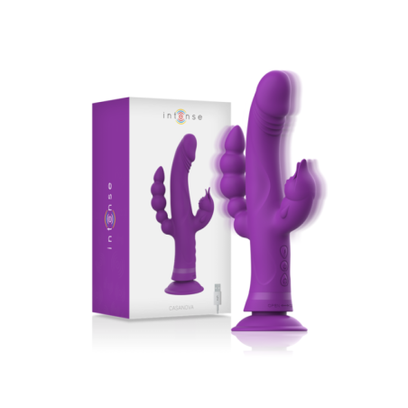 INTENSE - VIBRATEUR EN SILICONE CASANOVA RABBIT TRIPLE MOTEUR VIOLET