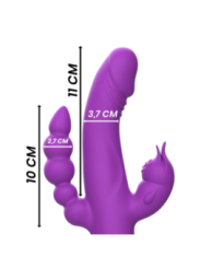 INTENSE - VIBRATEUR EN SILICONE CASANOVA RABBIT TRIPLE MOTEUR VIOLET