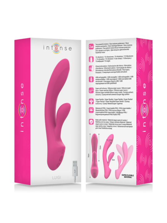 INTENSE - VIBRATEUR LUIGI RABBIT SILICONE LIQUIDE ROSE
