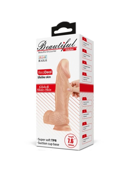 BAILE - BEAUTIFUL ENCOUNTER ZEBULON GODEMICHET RÉALISTE FLEXIBLE 19,4 CM NATUREL