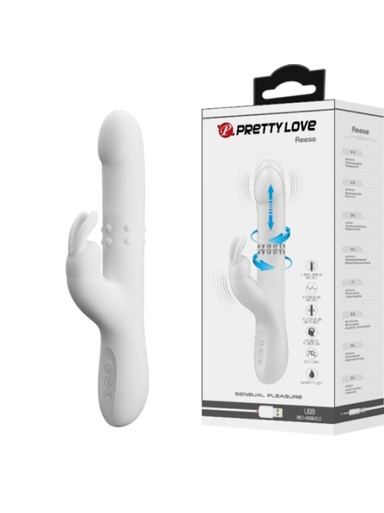 PRETTY LOVE - VIBRATEUR REESE AVEC ROTATION ARGENTÉE