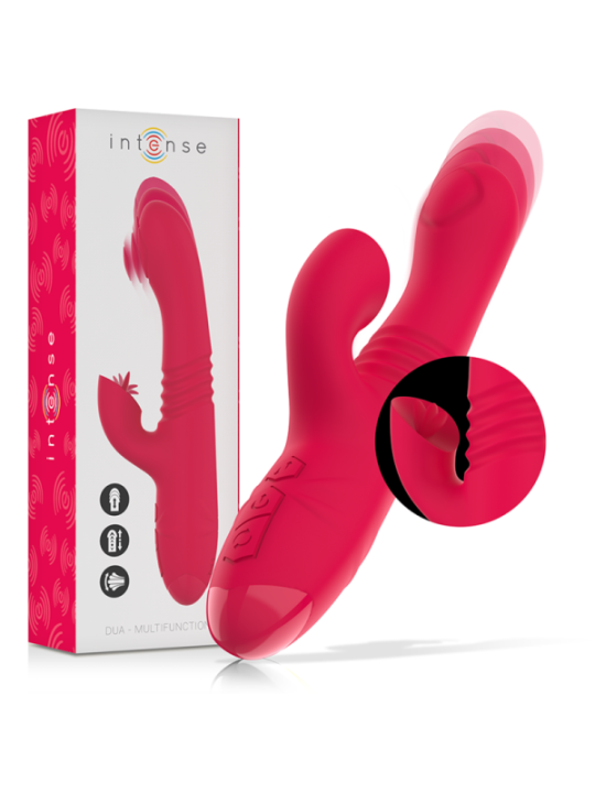 INTENSE - VIBRATEUR UP & DOWN RECHARGEABLE MULTIFONCTION DUA AVEC LANGUE ROUGE