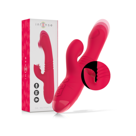 INTENSE - VIBRATEUR UP & DOWN RECHARGEABLE MULTIFONCTION DUA AVEC LANGUE ROUGE