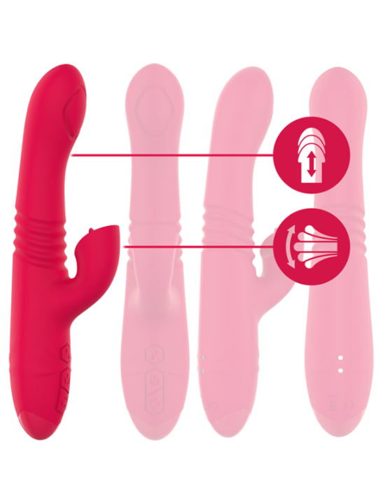 INTENSE - VIBRATEUR UP & DOWN RECHARGEABLE MULTIFONCTION DUA AVEC LANGUE ROUGE