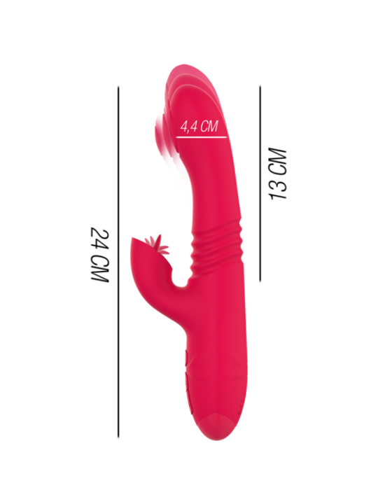 INTENSE - VIBRATEUR UP & DOWN RECHARGEABLE MULTIFONCTION DUA AVEC LANGUE ROUGE