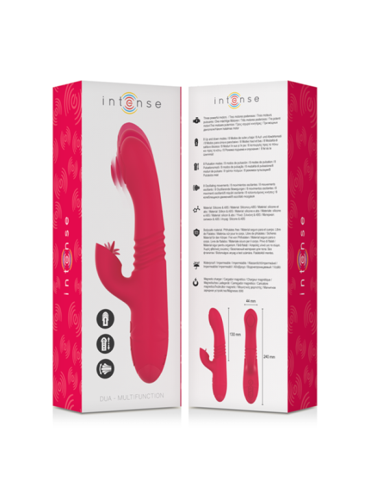 INTENSE - VIBRATEUR UP & DOWN RECHARGEABLE MULTIFONCTION DUA AVEC LANGUE ROUGE