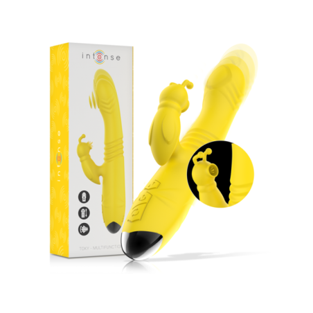 INTENSE - VIBRATEUR MULTIFONCTION TOKY UP & DOWN AVEC STIMULATEUR CLITORAL JAUNE