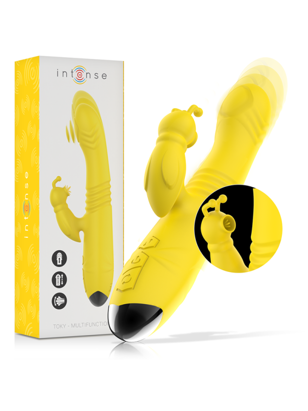 INTENSE - VIBRATEUR MULTIFONCTION TOKY UP & DOWN AVEC STIMULATEUR CLITORAL JAUNE