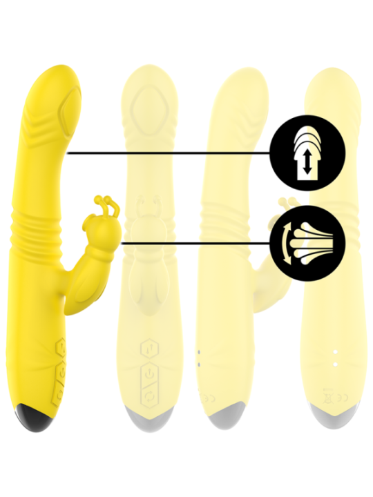 INTENSE - VIBRATEUR MULTIFONCTION TOKY UP & DOWN AVEC STIMULATEUR CLITORAL JAUNE