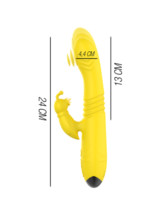 INTENSE - VIBRATEUR MULTIFONCTION TOKY UP & DOWN AVEC STIMULATEUR CLITORAL JAUNE