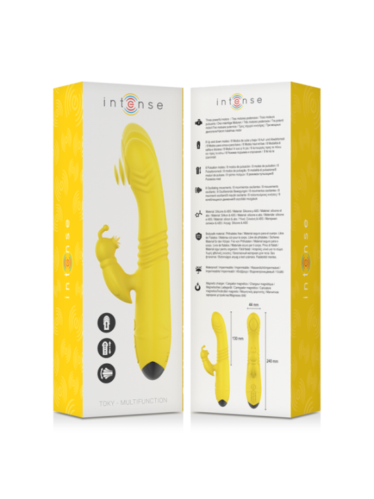 INTENSE - VIBRATEUR MULTIFONCTION TOKY UP & DOWN AVEC STIMULATEUR CLITORAL JAUNE