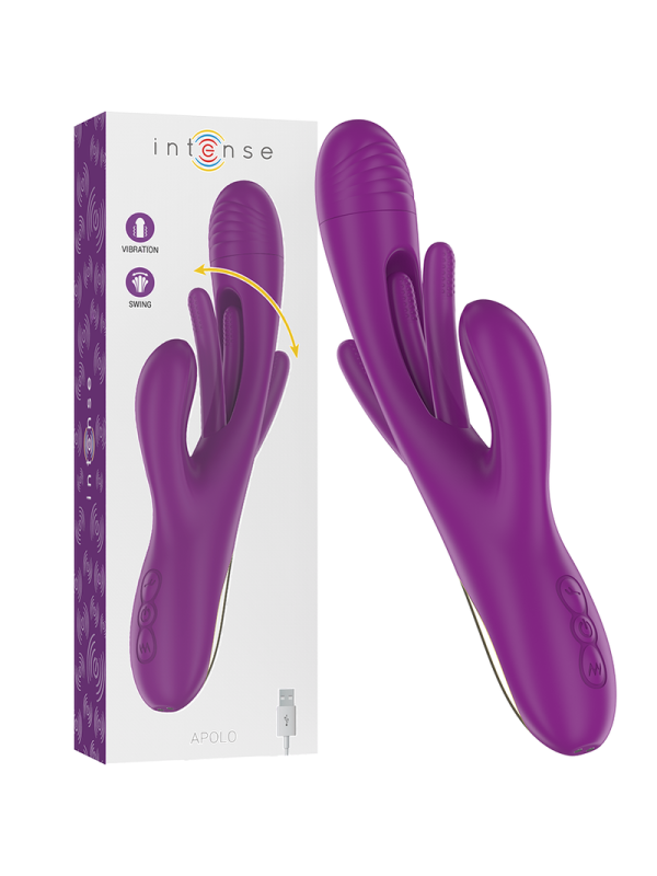 INTENSE - APOLO VIBRATEUR MULTIFONCTION RECHARGEABLE 7 VIBRATIONS AVEC LANGUE OSCILLANTE VIOLET
