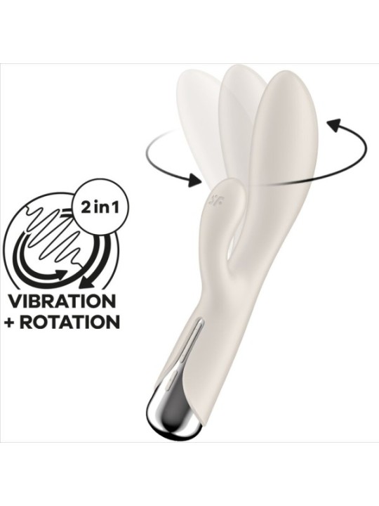 SATISFYER - SPINNING RABBIT 1 CLITORIS ET STIMULATION DU POINT G BEIGE