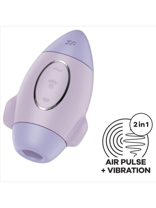 SATISFYER - MISSION CONTROL PETIT VIBRATEUR  DOUBLE IMPULSION LILAS