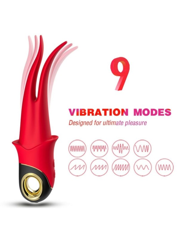 ARMONY - VIBRATEUR SHADOW DOUBLE TÊTE TEASING ROUGE