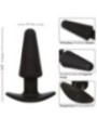 CALEXOTICS - ROCK BOTTOM TAPERED ANAL PLUG 10 VIBRATIONS SILICONE NOIR