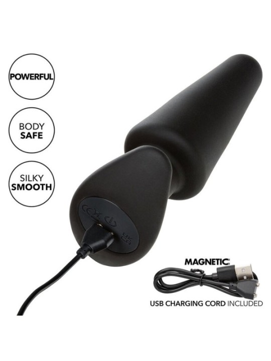 CALEXOTICS - ROCK BOTTOM TAPERED ANAL PLUG 10 VIBRATIONS SILICONE NOIR