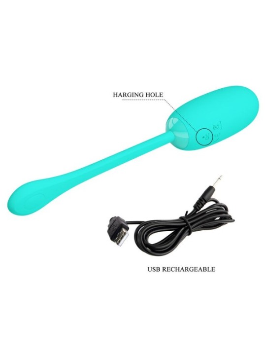 PRETTY LOVE - JULIUS OEUF VIBRANT IMPERMÉABLE-RECHARGEABLE AQUA VERT