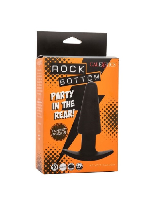 CALEXOTICS - ROCK BOTTOM TAPERED ANAL PLUG 10 VIBRATIONS SILICONE NOIR
