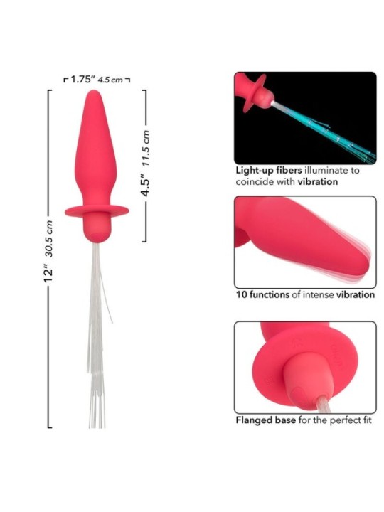 CALEXOTICS - SOUTHERN LIGHTS LIGHT UP PLUG ANAL 10 VIBRATIONS SILICONE ROSE