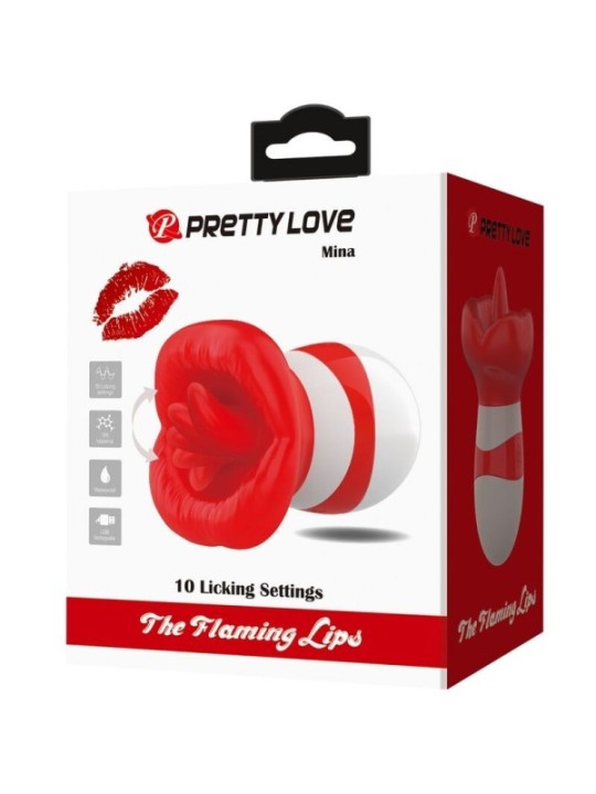 PRETTY LOVE - MINA STIMULATEUR DE LANGUE ROUGE CLAIR