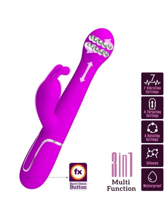 PRETTY LOVE - VIBRATEUR DEJON RABBIT 3 EN 1 MULTIFONCTION VIOLET