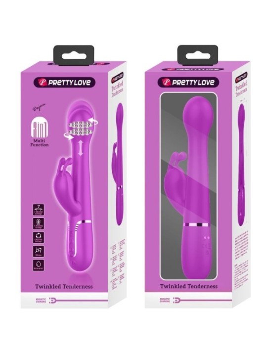 PRETTY LOVE - VIBRATEUR DEJON RABBIT 3 EN 1 MULTIFONCTION VIOLET