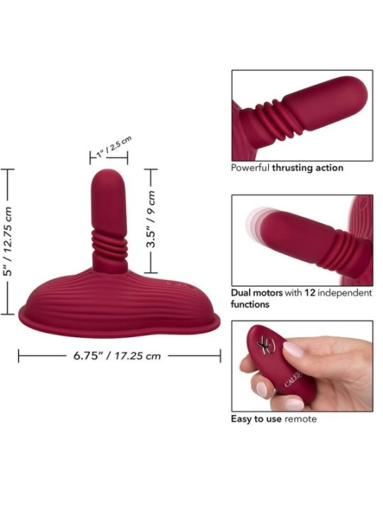 CALEXOTICS - RIDER MASSAGER DOUBLE MOTEUR TÉLÉCOMMANDE ROUGE