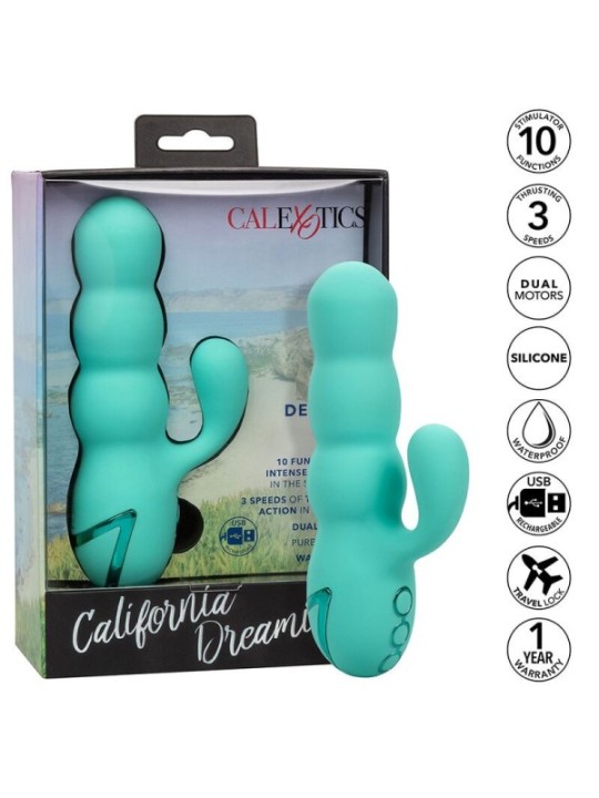 CALEXOTICS - VIBRATEUR DEL MAR DIVA RABBIR AQUA GREEN PAR CALIFORNIA DREAMING