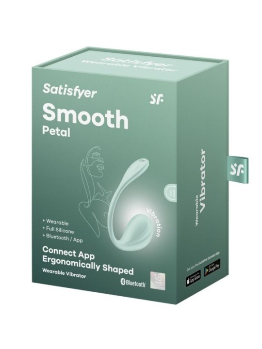 SATISFYER - APPLICATION GRATUITE STIMULATEUR DE POINT G PÉTALE LISSE VERT D'EAU