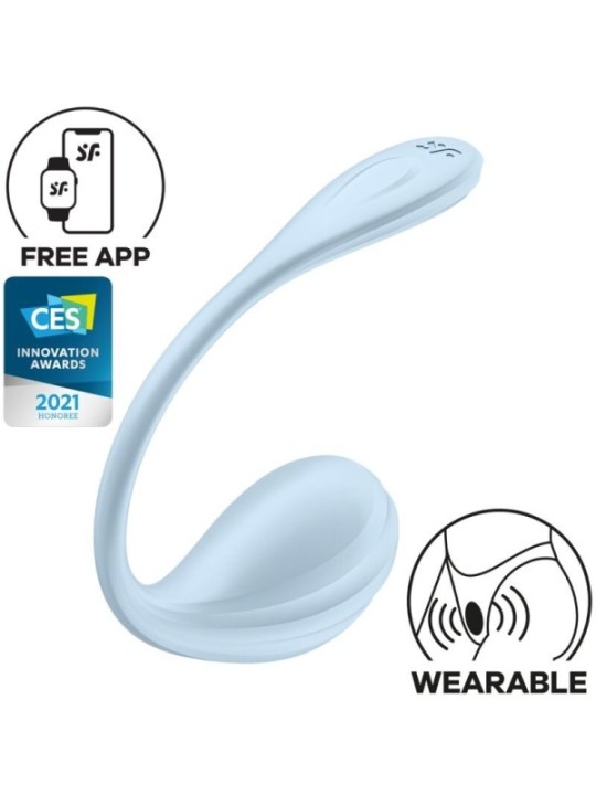 SATISFYER - APPLICATION GRATUITE STIMULATEUR DE POINT G PÉTALE LISSE BLEU CIEL