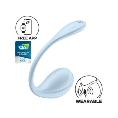 SATISFYER - APPLICATION GRATUITE STIMULATEUR DE POINT G PÉTALE LISSE BLEU CIEL