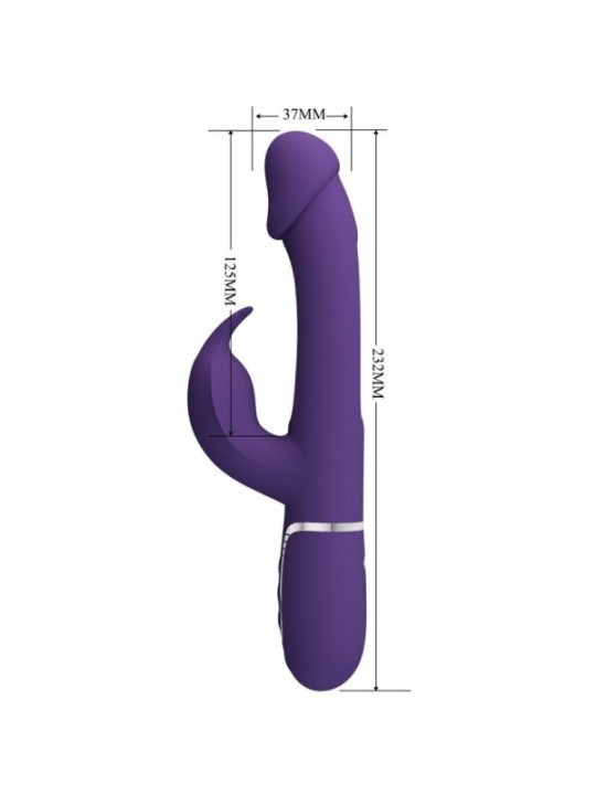 PRETTY LOVE - VIBRATEUR MULTIFONCTION 3 EN 1 KAMPAS RABBIT AVEC LANGUE VIOLET