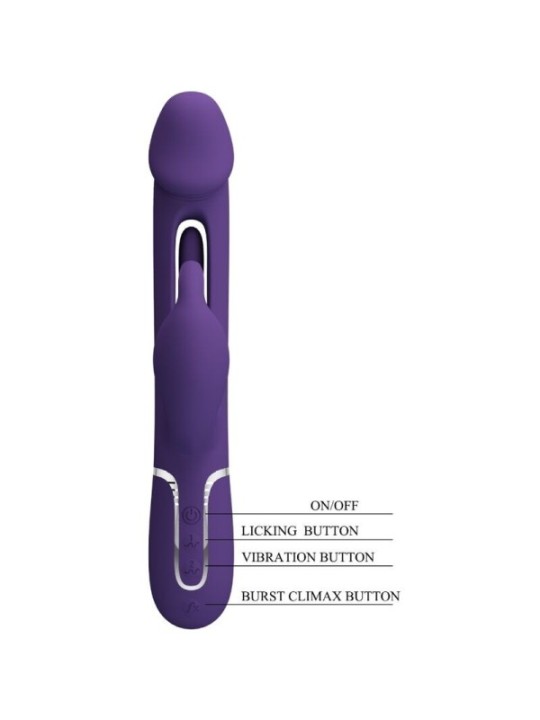 PRETTY LOVE - VIBRATEUR MULTIFONCTION 3 EN 1 KAMPAS RABBIT AVEC LANGUE VIOLET
