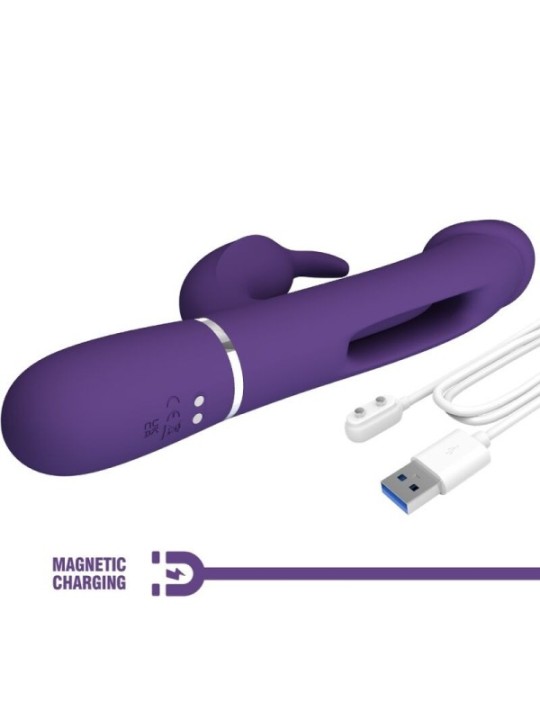 PRETTY LOVE - VIBRATEUR MULTIFONCTION 3 EN 1 KAMPAS RABBIT AVEC LANGUE VIOLET