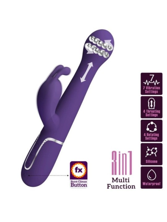 PRETTY LOVE - DEJON VIBRATEUR RABBIT 3 EN 1 MULTIFONCTION VIOLET