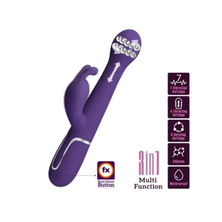 PRETTY LOVE - DEJON VIBRATEUR RABBIT 3 EN 1 MULTIFONCTION VIOLET