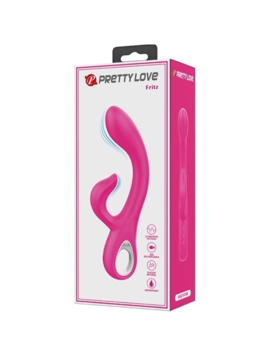 PRETTY LOVE - VIBRATEUR FRITZ RABBIT 12 VIBRATIONS ROSE