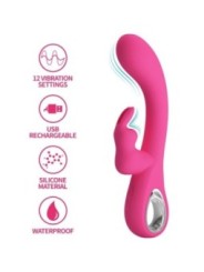 PRETTY LOVE - VIBRATEUR NOVAK RABBIT 12 VIBRATIONS ROSE