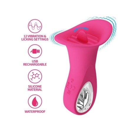 PRETTY LOVE - CLYDE VIBRATEUR ORAL LANGUE VIBRANTE 12 VIBRATIONS ROSE