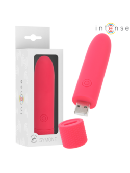 INTENSE - SYMONE BULLET VIBRANT RECHARGEABLE USB 8 VIBRATIONS ROUGE 10 X 2,2 CM