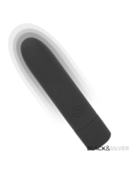 BLACK & SILVER - GERI BULLET VIBRANT RECHARGEABLE USB 8 VIBRATIONS NOIR 10 X 2,2 CM