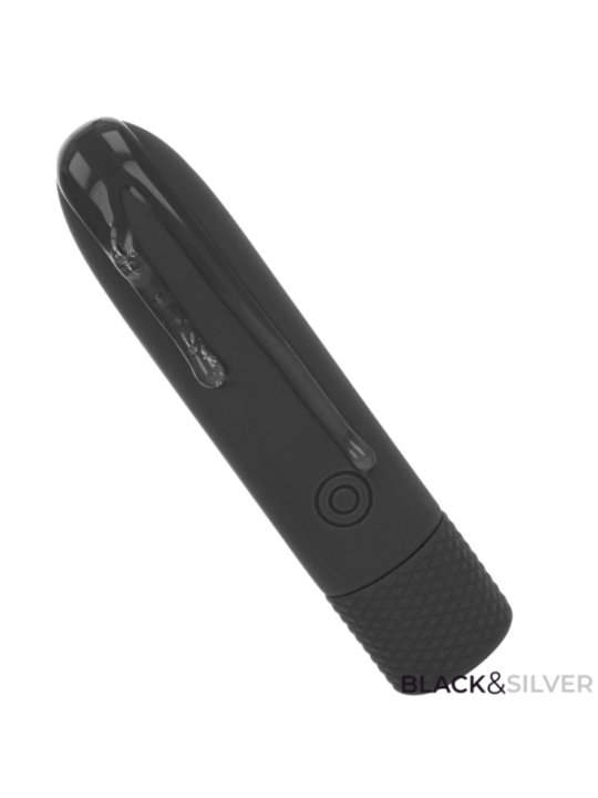 BLACK & SILVER - GERI BULLET VIBRANT RECHARGEABLE USB 8 VIBRATIONS NOIR 10 X 2,2 CM