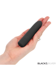 BLACK & SILVER - GERI BULLET VIBRANT RECHARGEABLE USB 8 VIBRATIONS NOIR 10 X 2,2 CM
